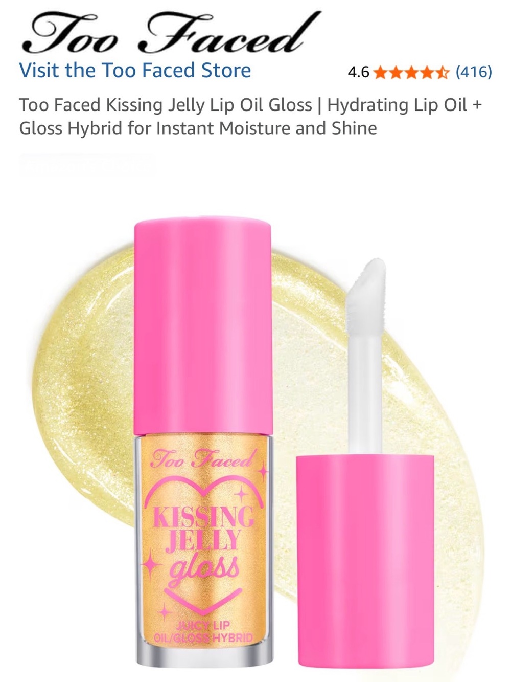 Too Faced Kissing Jelly Gloss in Kissably Delicious Pina Colada - Picture 4 of 13